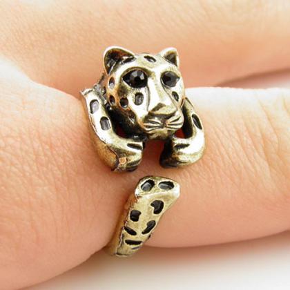 Gold Leopard Wrap Ring