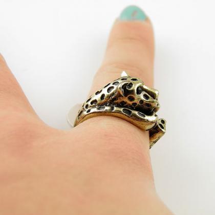 Gold Leopard Wrap Ring