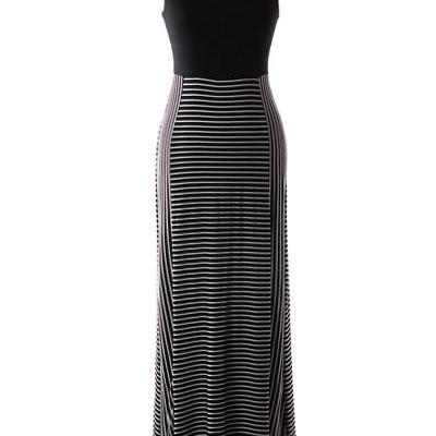 Stripped Black & White Maxi Dress
